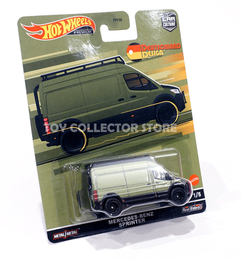 Hot Wheels Deutschland Design Mercedes Benz Sprinter Van in Green Diecast